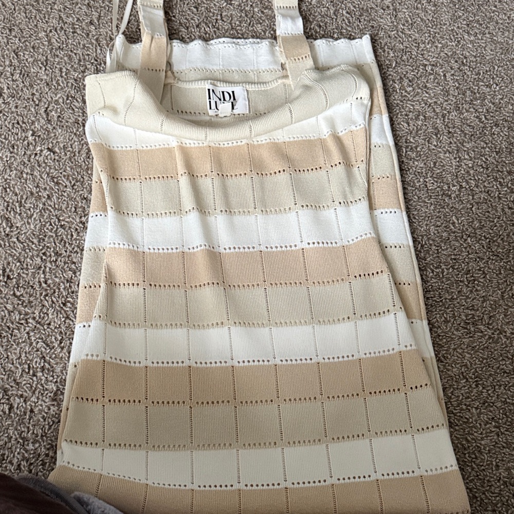 Striped Knit midi dress